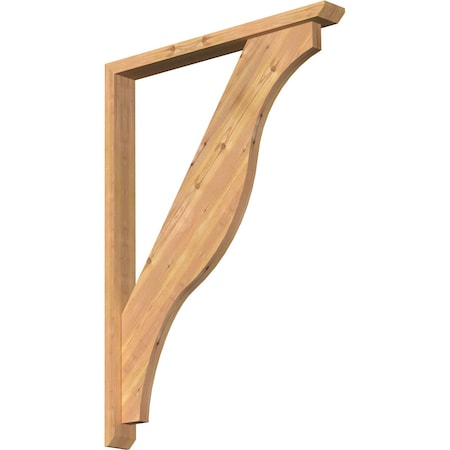 Ekena Millwork Funston Slat Smooth Bracket w/ Offset Brace, Western Red Cedar, 3 1/2"W x 32"D x 44"H BKT0402X32X44FST06SWR